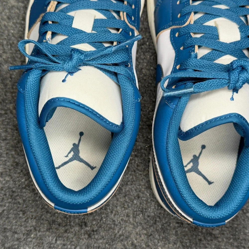 Jordan 1 Low Shoes Men's 9 Industrial Blue‎ White Retro Athletic Sneakers